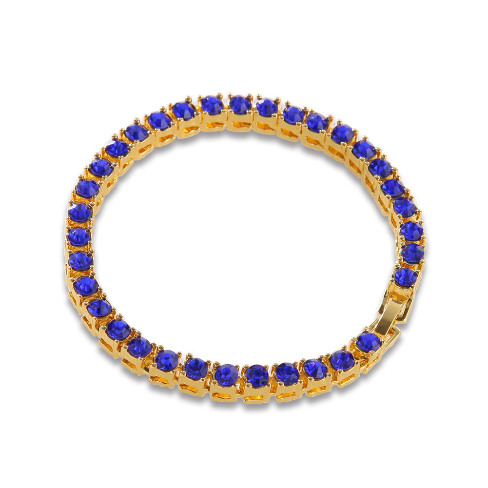 Bracelet Hip Hop Rhinestone Alloy Bracelet Colored Rhinestone Tennis Bracelet St. Valentine's