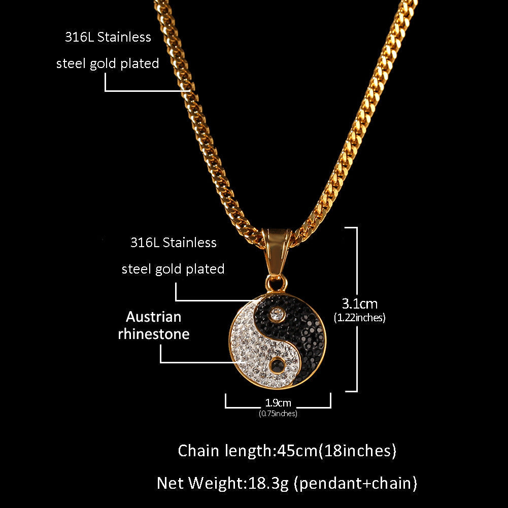 Jewelry Hip Hop Tai Chi Pattern Pendant Necklace Far East