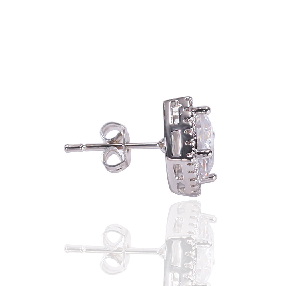 Earrings Zircon Square Earrings Spectrum St. Valentine's