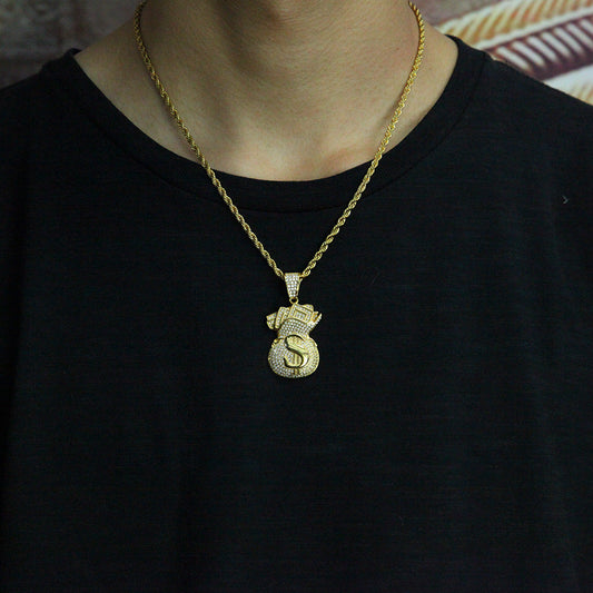 Jewelry Hip Hop Personality Zircon US Dollar Pendant Spectrum
