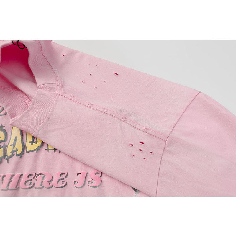 Marcas De Streetwear Vintage Alphabet Print Long Sleeve T-Shirt