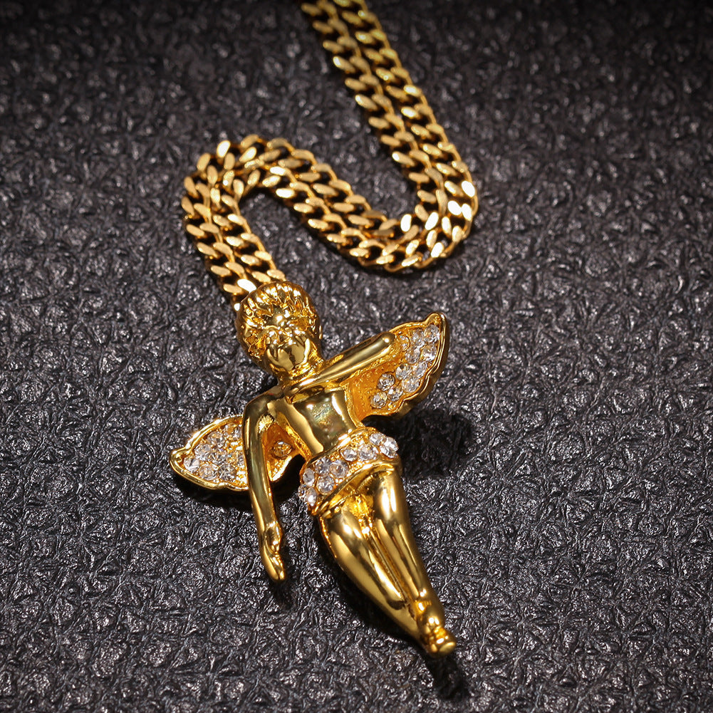 Jewelry Rhinestone 'Little Angel' Necklace Angel Pieces