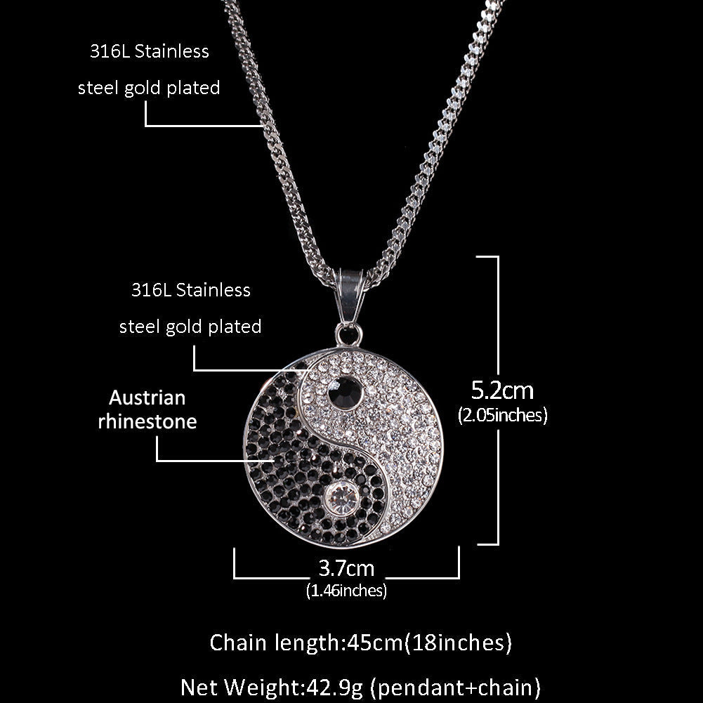 Jewelry Hip Hop Tai Chi Pattern Pendant Necklace Far East