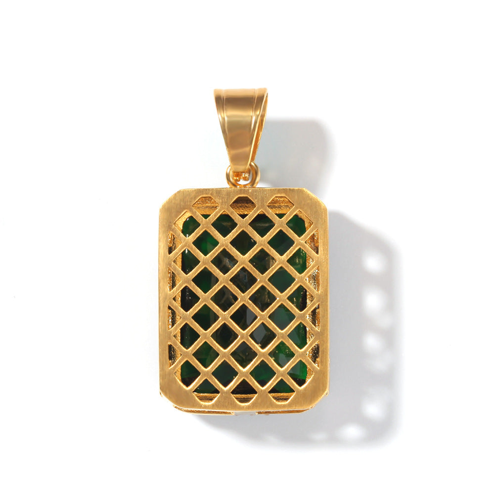 Jewelry Square Diamond Pendant Royalty Spectrum