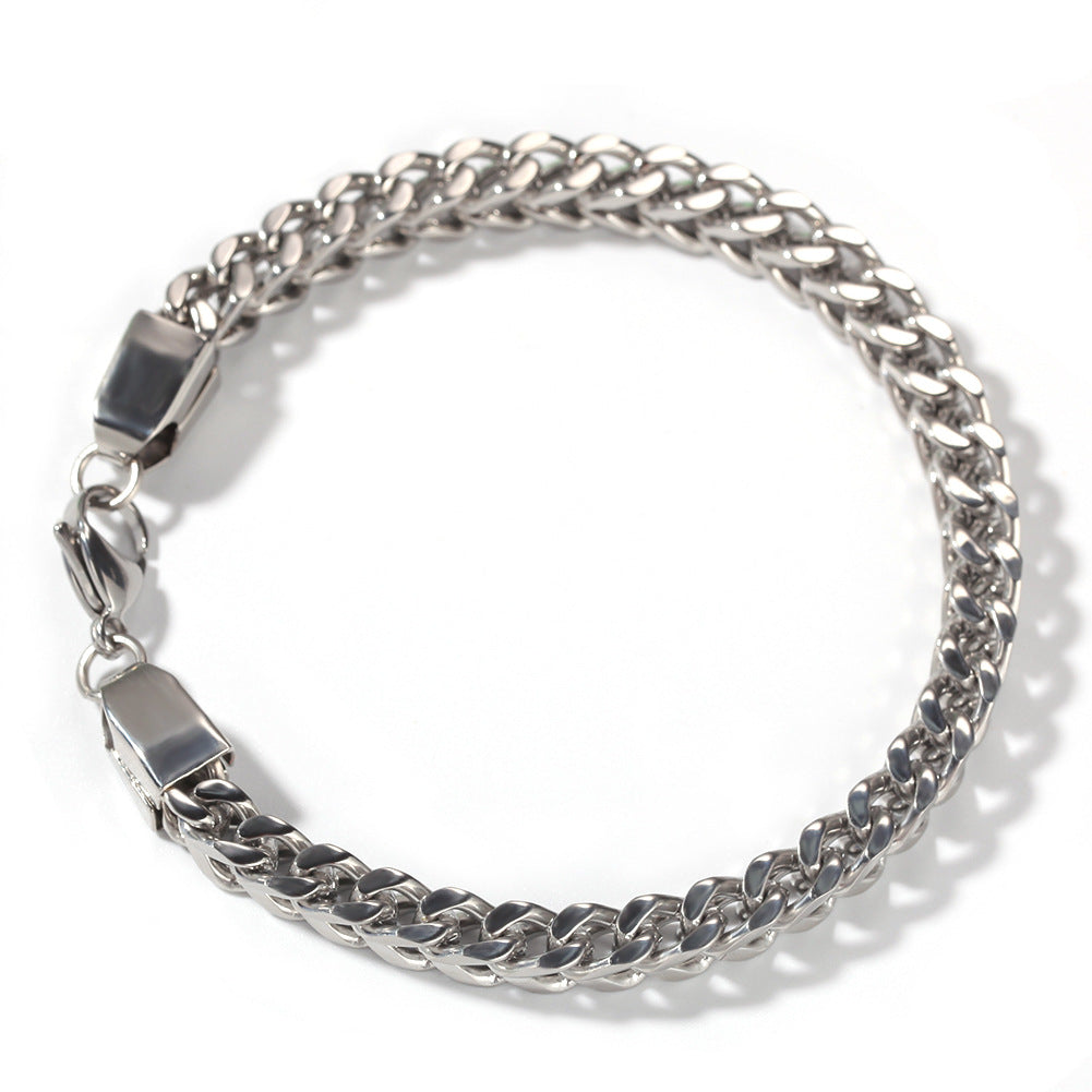 Bracelet Hip Hop Simple 6mm Stainless Steel Bracelet Vintage St. Valentine's Spectrum