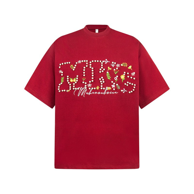 Hip hop shirt summer vintage embroidered t-shirt short sleeve