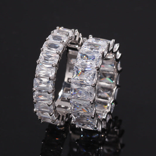 Rings Rap Men's Square Zircon Ring Hiphop St. Valentine's