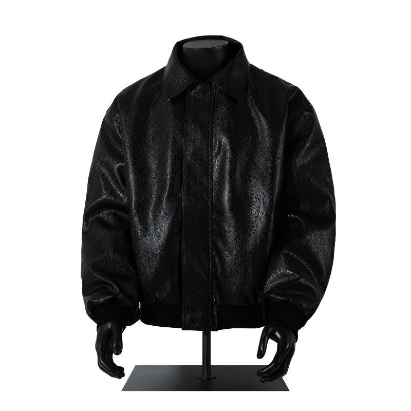Unisex Down Jacket Vintage Leather Jacket Padded Men