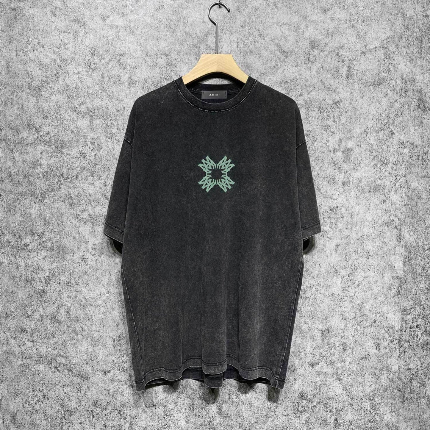 Amiri washed t-shirt - small letter crew print short sleeve