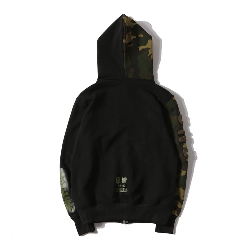Ape Hoodie Camouflage Casual Hoodie Men's and Women's Cardigan Zip Sweater Jacket
