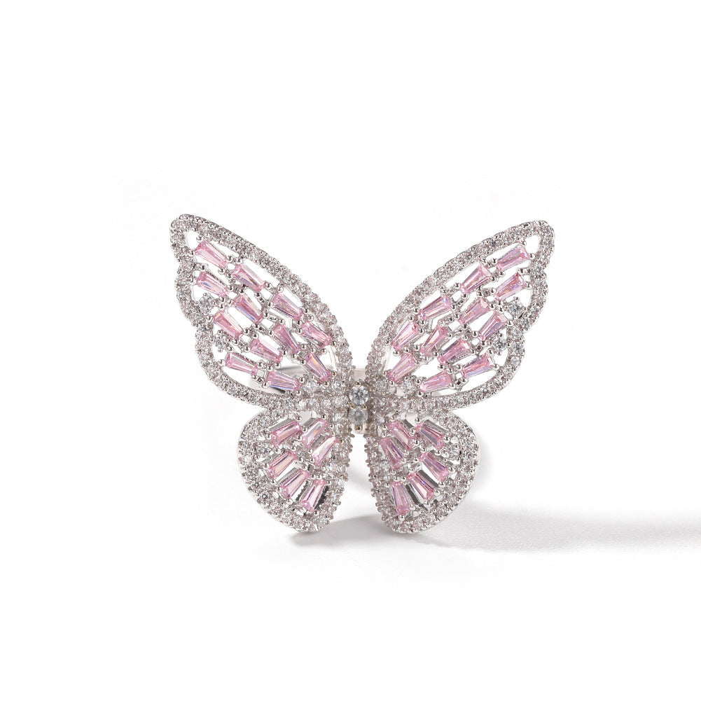 Rings 3D Hollow Butterfly Ring Adjustable St. Valentine's Animal