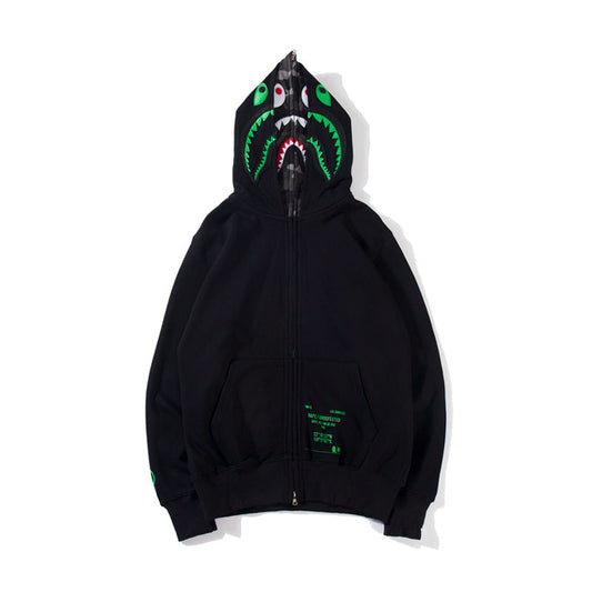 Ape Hoodie Zip Cardigan Double Hat Shark Sweater Jacket