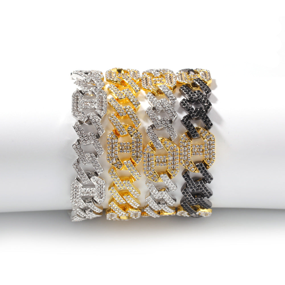Bracelet Alloy Color Matching Couple Bracelet Cuban Chain Spectrum Royalty