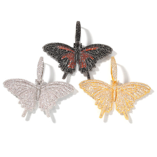 Jewelry Copper Zircon Colored Butterfly Pendant Necklace ins Animal St. Valentine's Spectrum