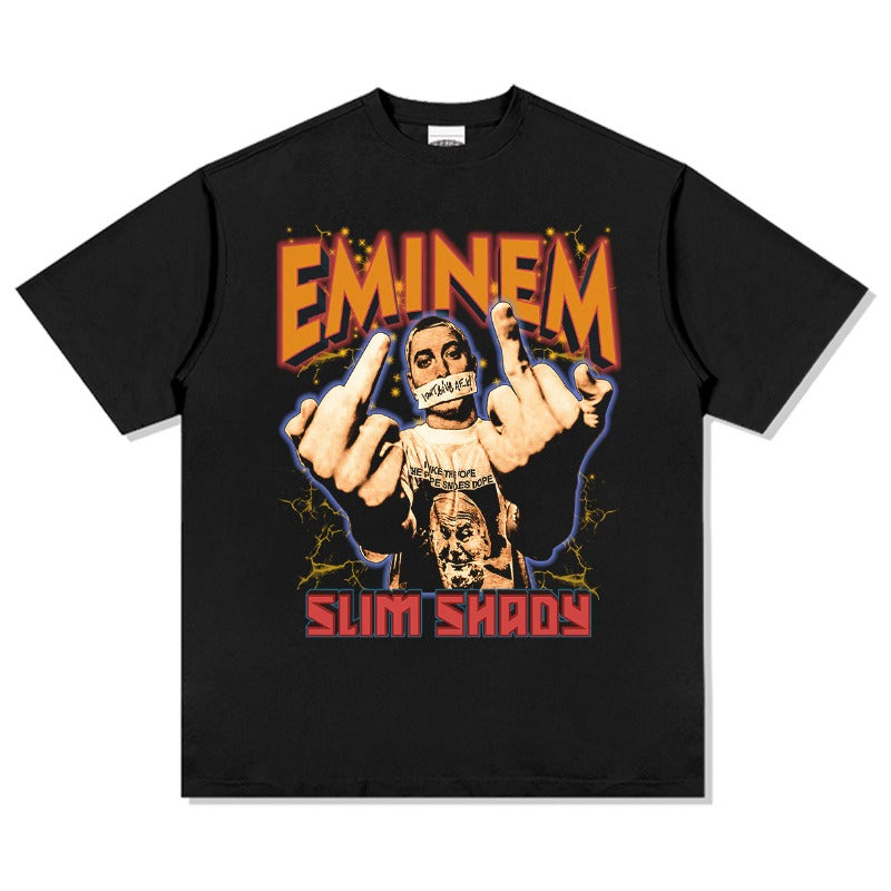 New york hip hop shop vintage hip hop Eminem print short sleeve t-shirt