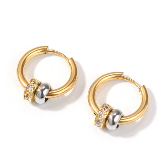 Earrings Rhinestone 'Double Ring' Earrings