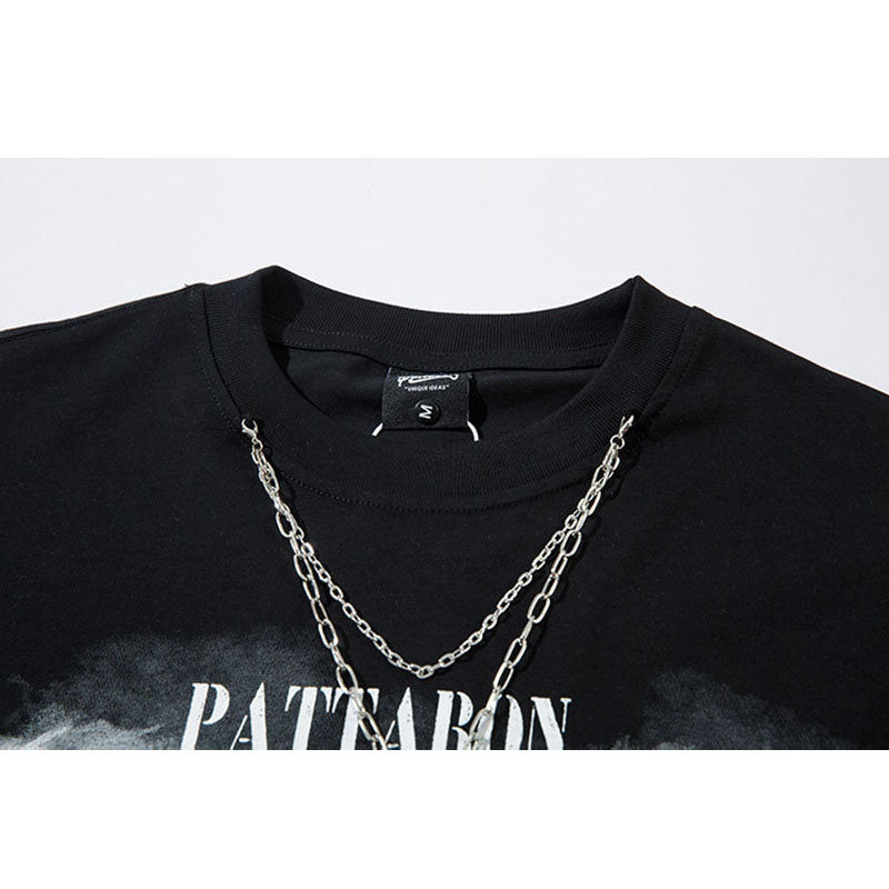 Marcas De Streetwear Butterfly Print Necklace Sweater Loose Long Sleeve T-Shirt