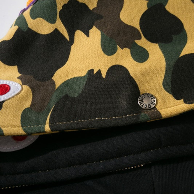 Ape Hoodie Shark Under the Stars Hooded Cardigan Zip Double Hat Camo Sweater Jacket