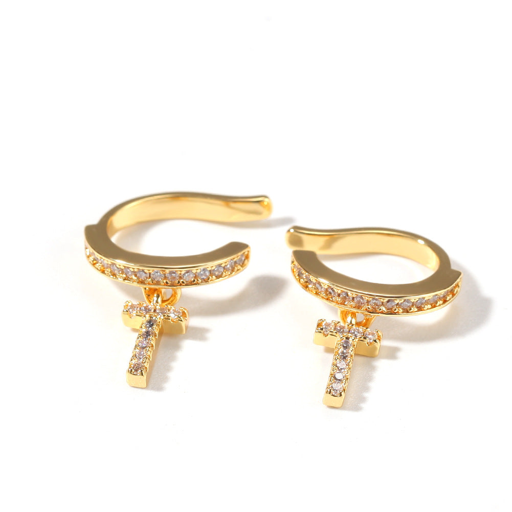 Earrings Zircon 'Cross' Earring Crosses