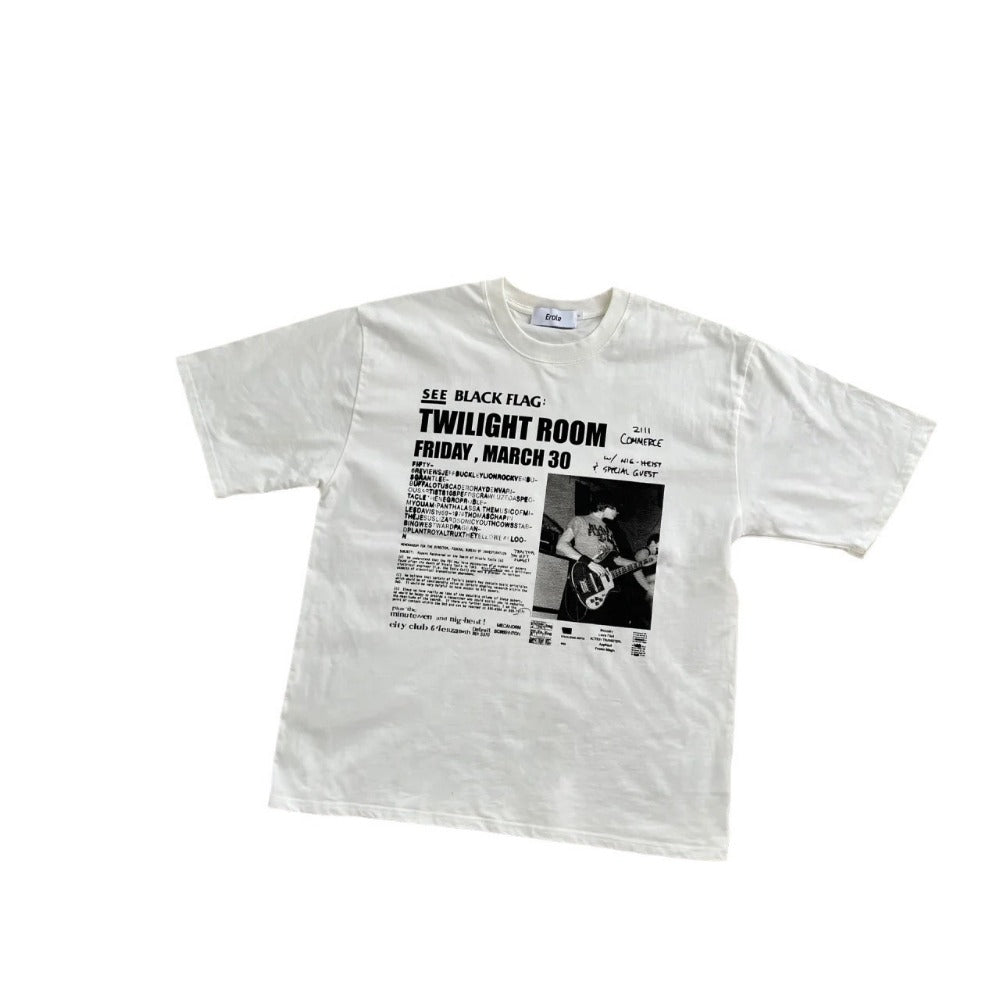 Streetwear Eua t-shirt Cotton Small Neckline Short Sleeve T-Shirt