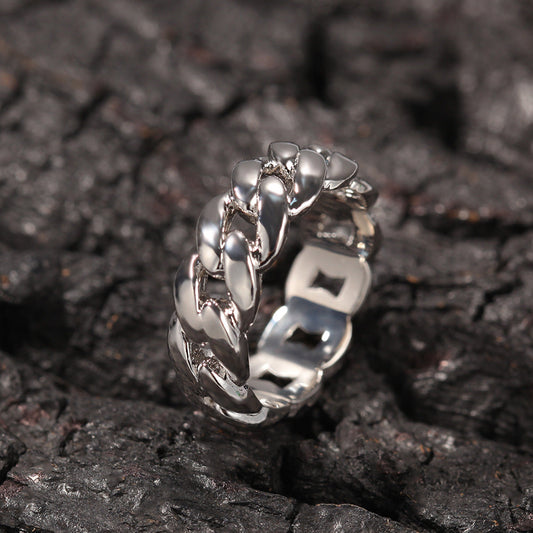 Rings Glossy Cuban Chain Ring Copper St. Valentine's