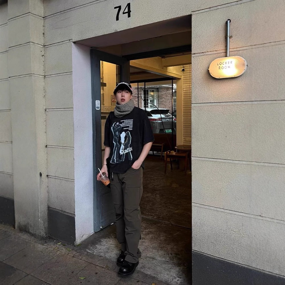 Streetwear Eua t shirt vintage vintage band digital print short sleeve t-shirt