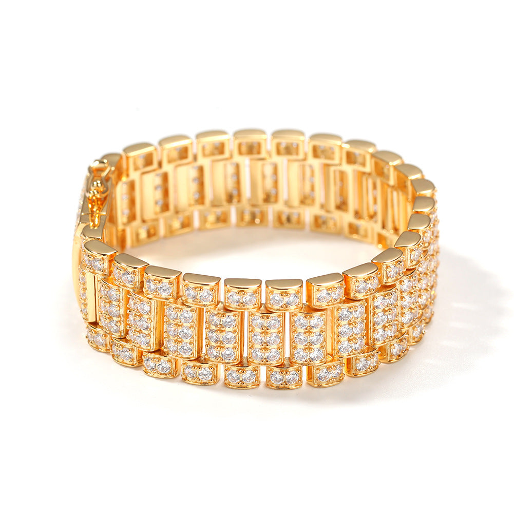 Bracelet Hip Hop Zircon Watch Bracelet Spectrum St. Valentine's