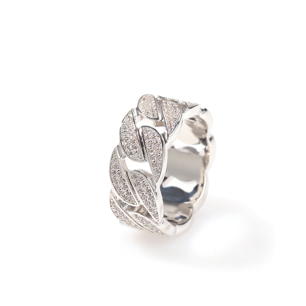 Rings Hip Hop Zircon Cuban Ring Couple Spectrum St. Valentine's