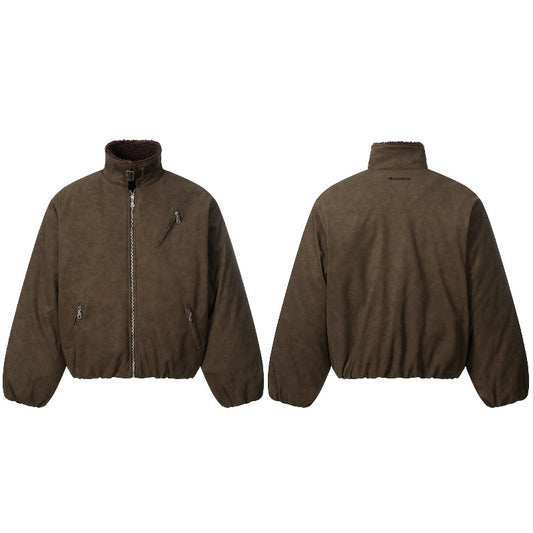 Unisex Down Jacket Winter Lamb Fleece Cotton Jacket