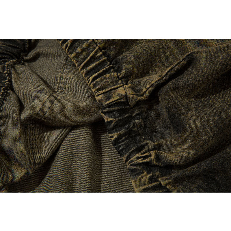 Streetwear Hoodie Vintage Washed Old Denim Hooded Sweater Embroidered Jacket