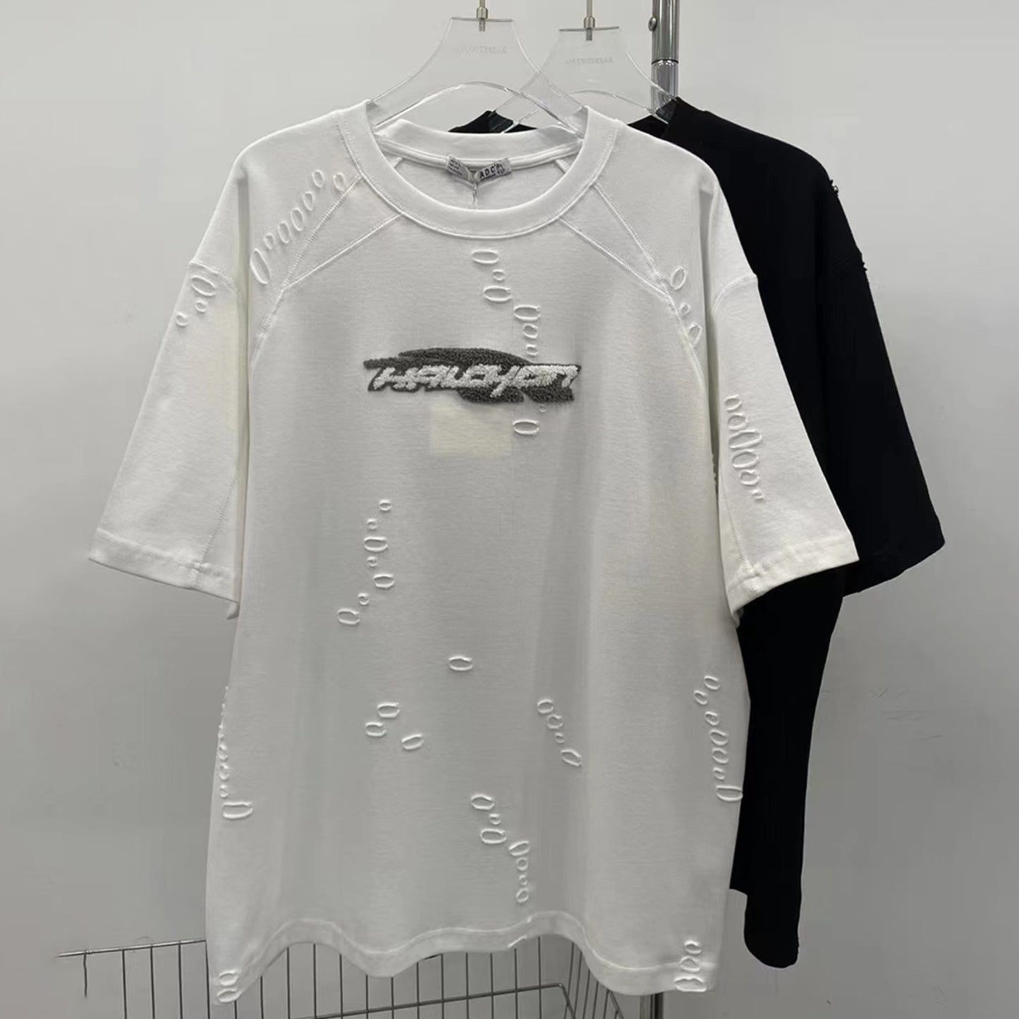 Ye T Shirt Summer Vintage Ripped Hollow T-Shirt Short Sleeve