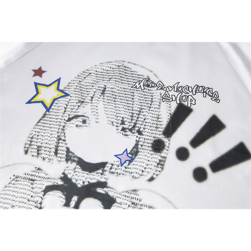 Hip Hop Shirts For Boys Loose Top Graffiti Short Sleeve T-Shirt