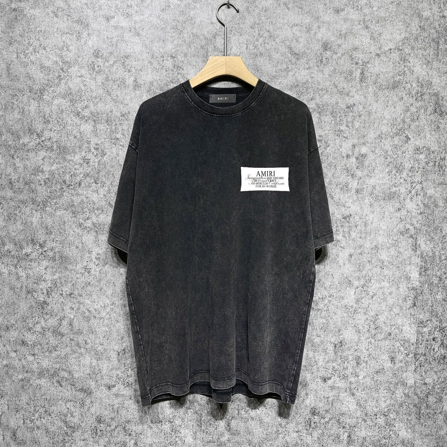 Amiri washed t-shirt hollywood artistic word printing short sleeve