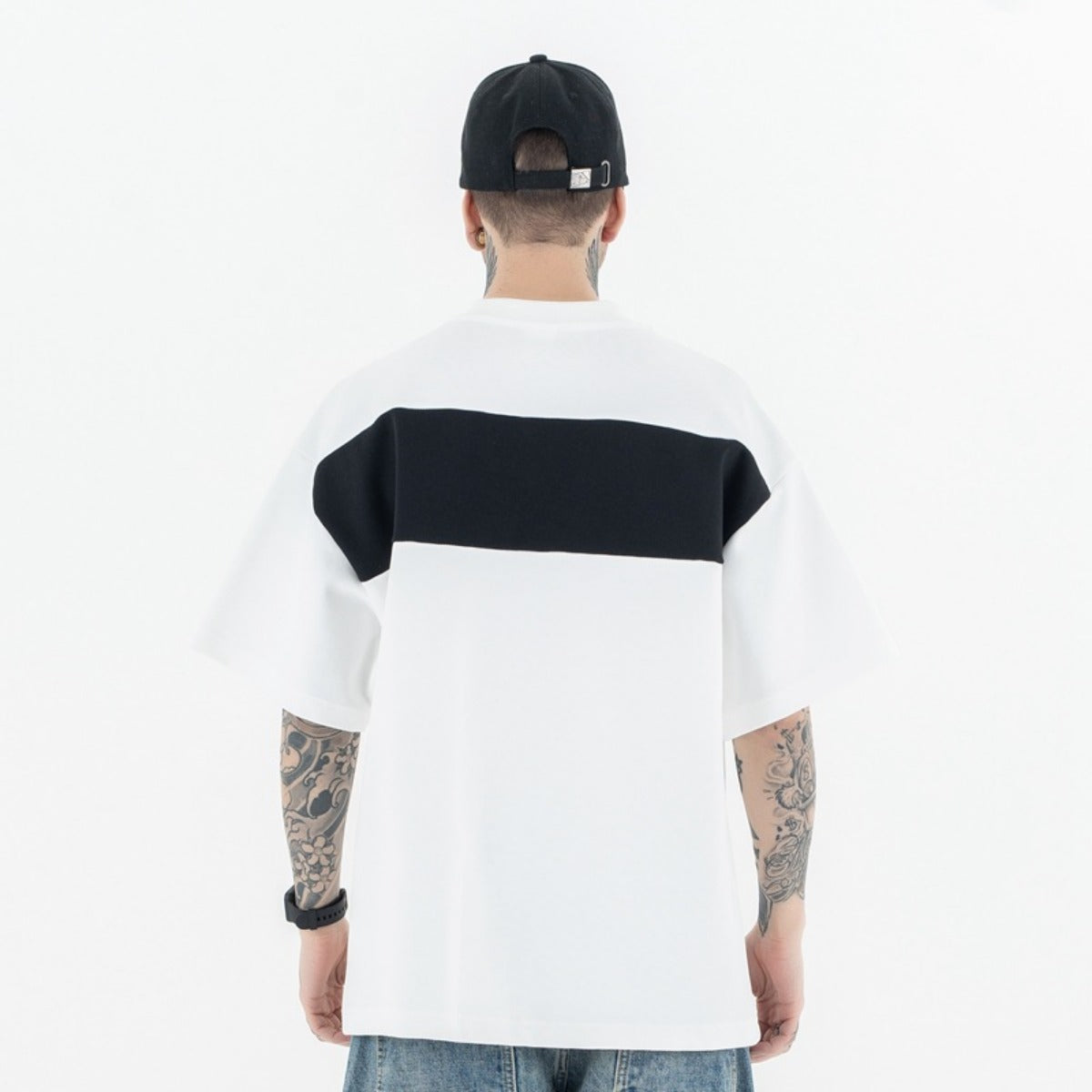 Vintage College Shirts Summer Embroidery Short Sleeve T-Shirt V-Neck