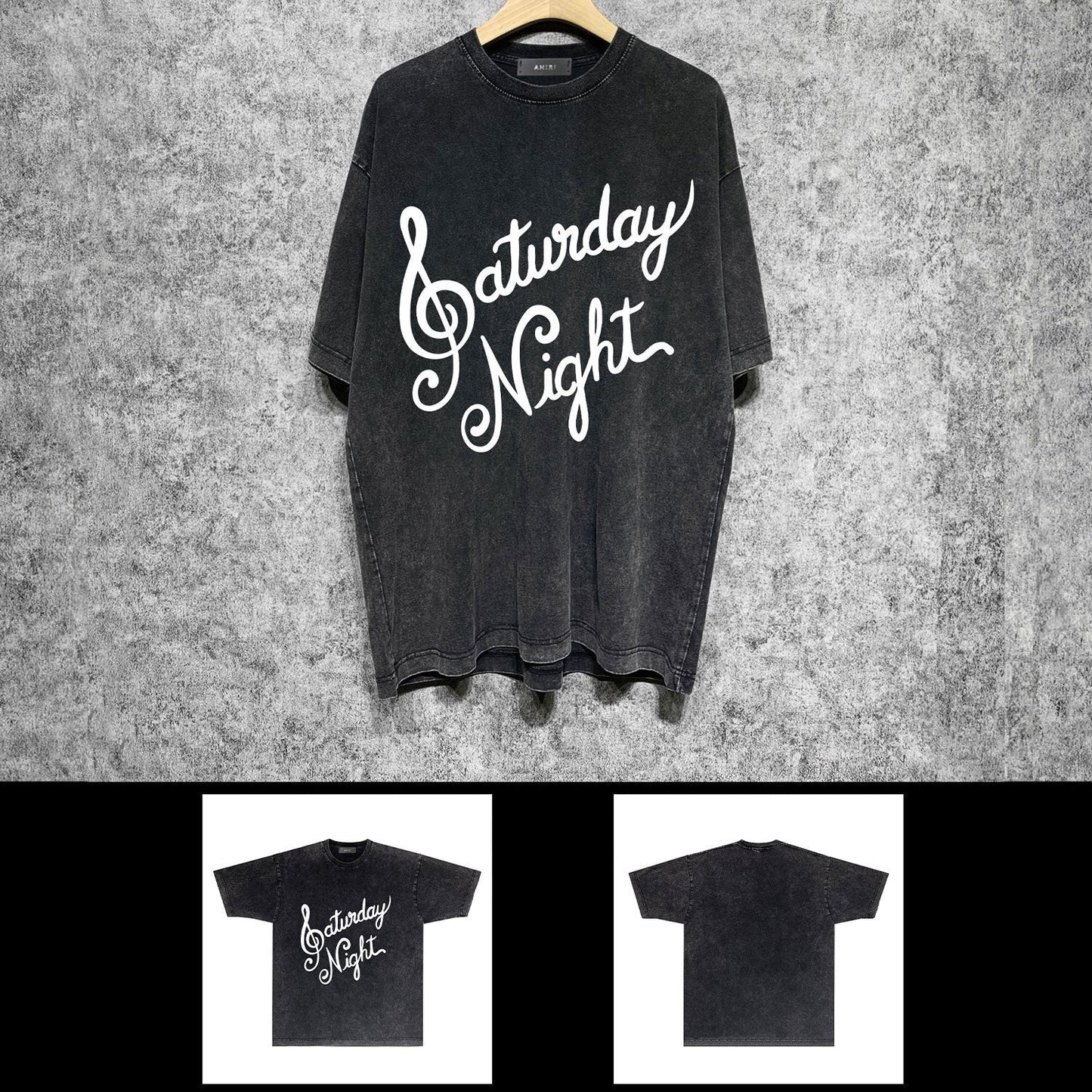Amiri washed t-shirt with slanted art words short sleeves