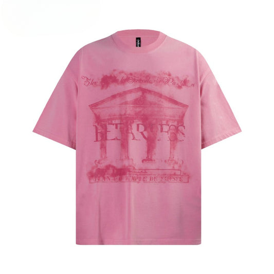 80s And 90s Vintage T Shirts Vintage Washing Water Old Misty Palace Short Sleeve T-Shirts