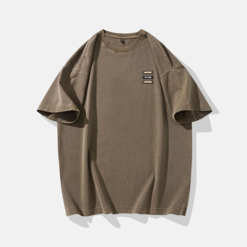 Men T-shirts Vintage Short Sleeve Loose Top Summer