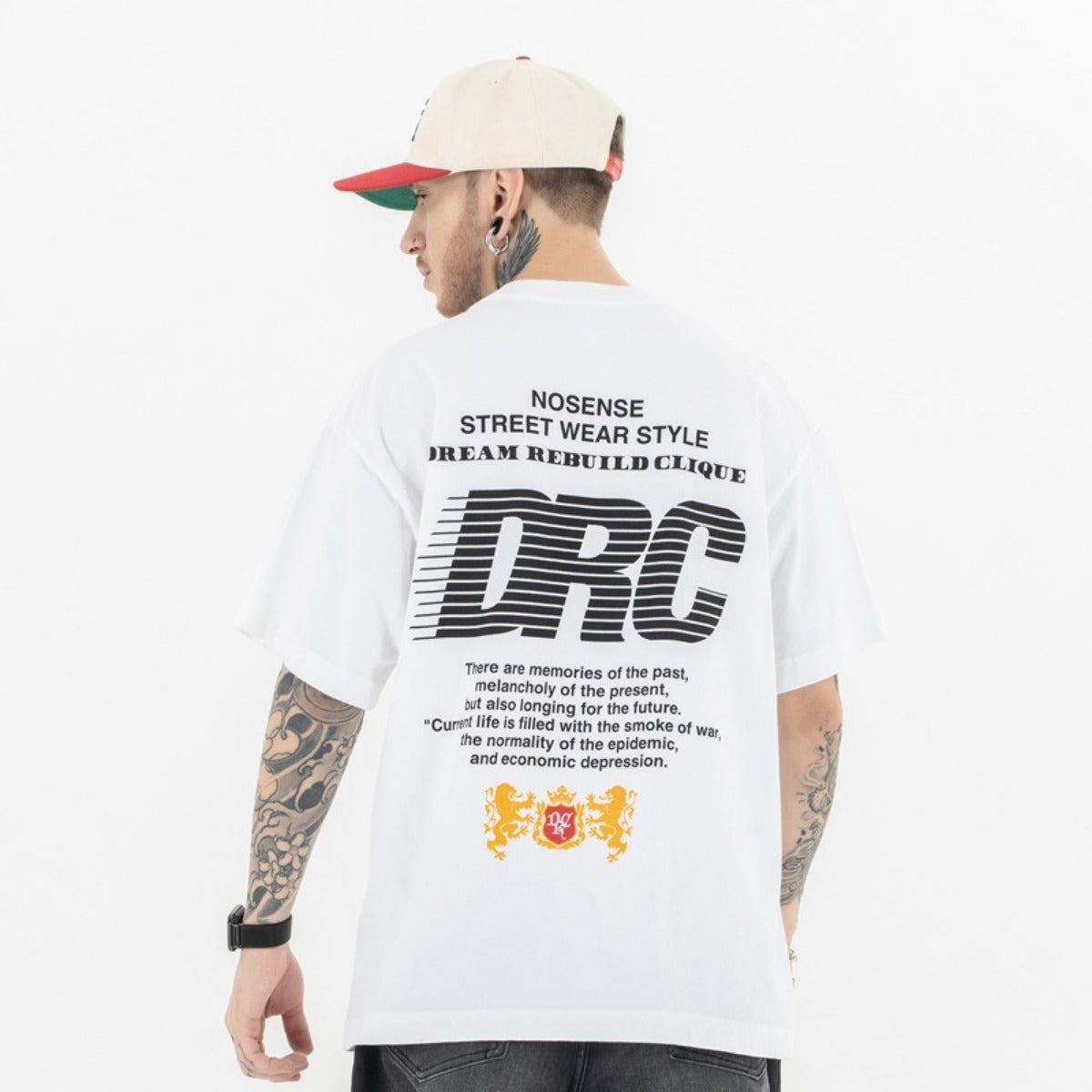 Vic Streetwear Summer Letter Print Short Sleeve Loose Casual T-Shirt