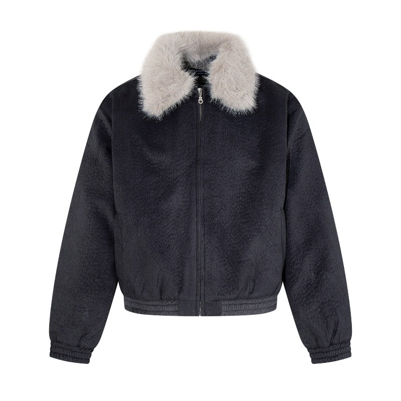 Unisex Down Jacket Men's Winter Fur Collar Old Money Wind Padded Jacket