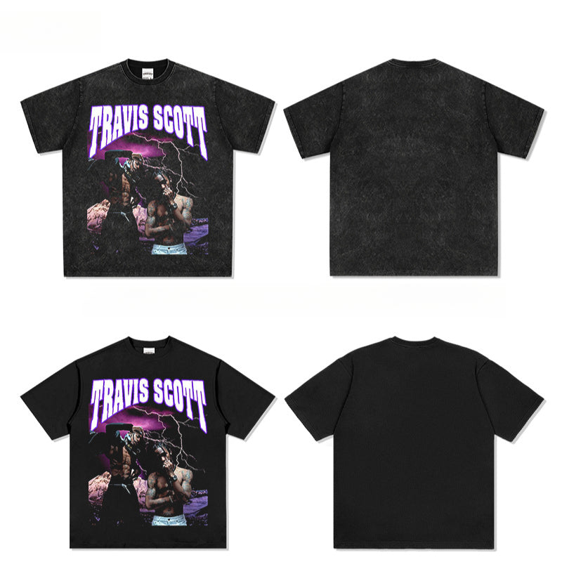 Streetwear masculino TRAVIS SCOTT Hip Hop Fall/Winter Loose OVERSIZET Shirt