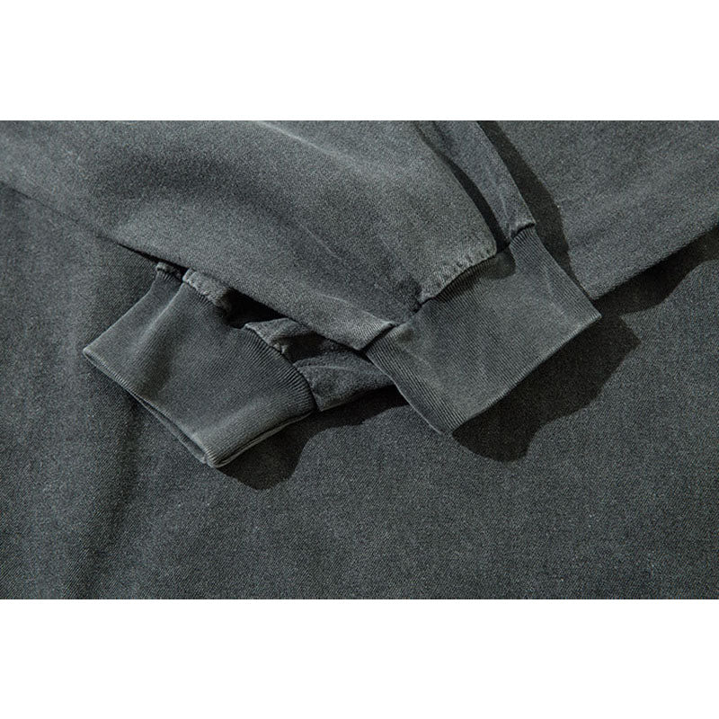 Marcas De Streetwear Denim Sweater Loose Old Casual Long Sleeve T-Shirt