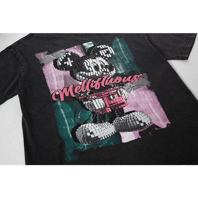 Nostalgia T Shirts Vintage Fun Cartoon Print Short Sleeve T-Shirt oversize
