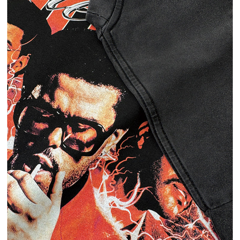 Marcas streetwear usa vintage hip hop Weeknd print short sleeve t-shirt