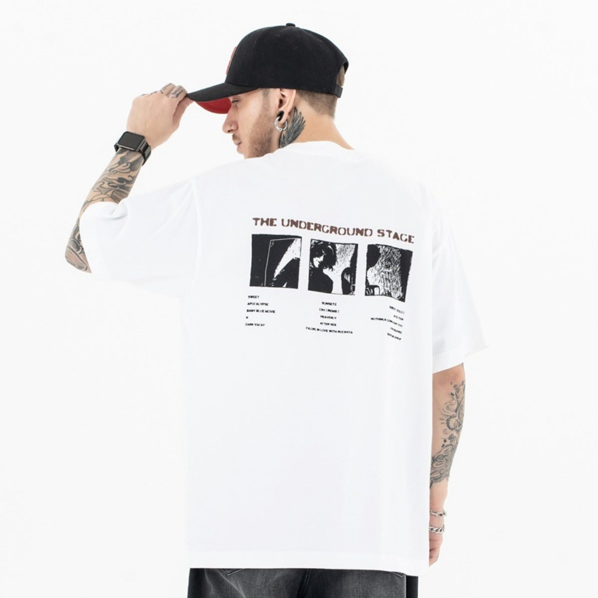 Vintage College Shirts Summer Flash Print Casual Loose Short Sleeve T-Shirt