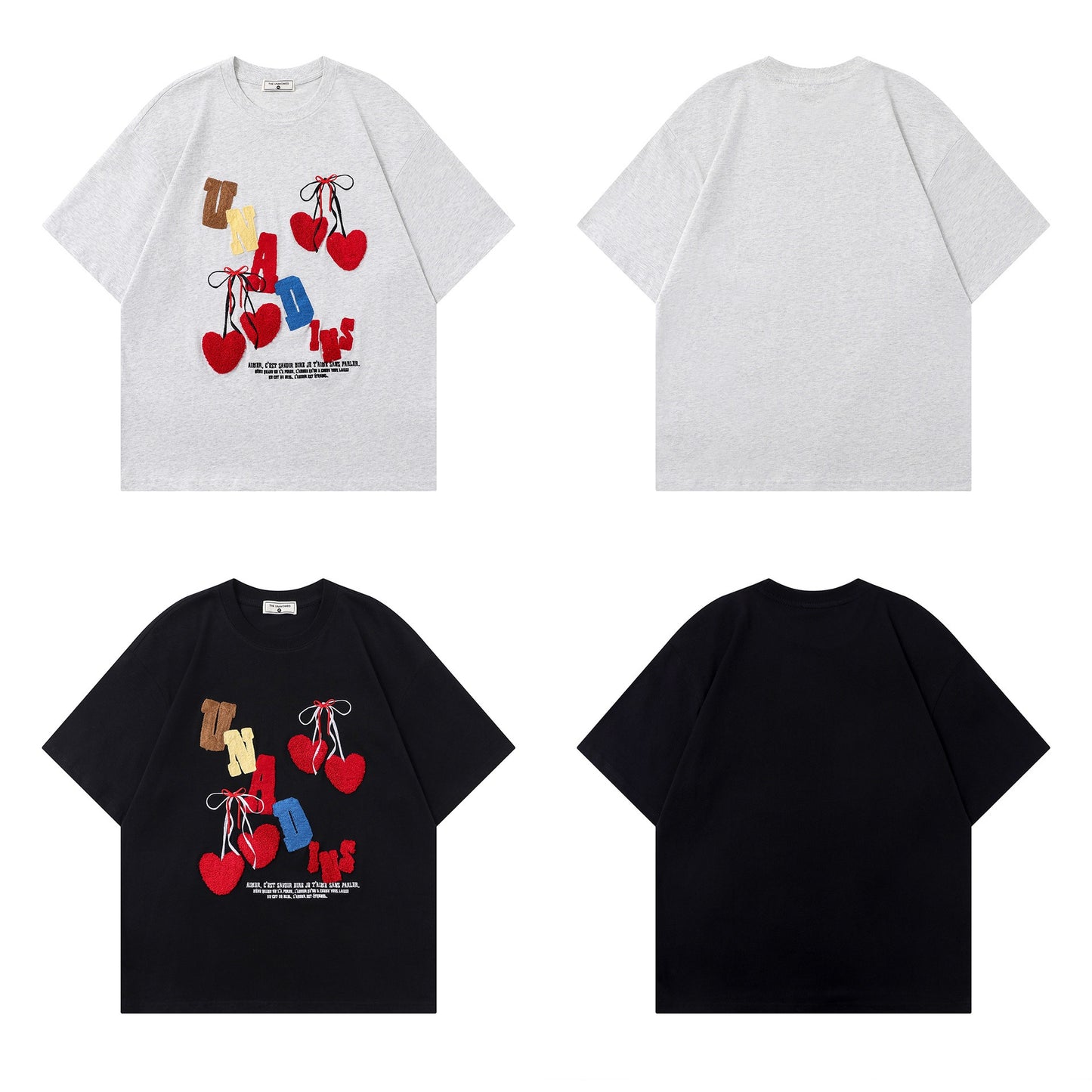 Ye T Shirt Summer Vintage T-Shirt Loose Embroidery Short Sleeve