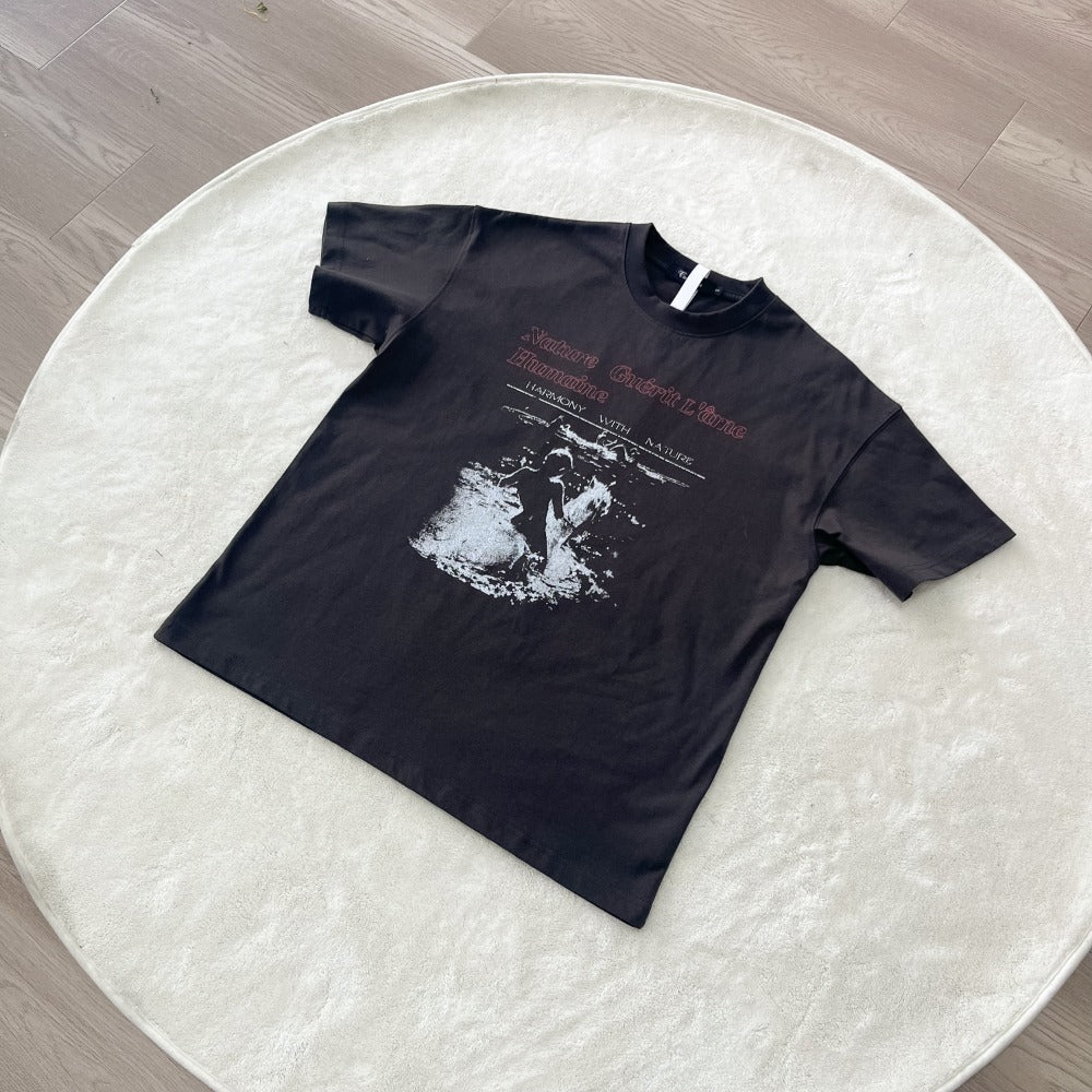 Streetwear Eua t-shirt Princess Charming Crew Neck Wash T-shirt