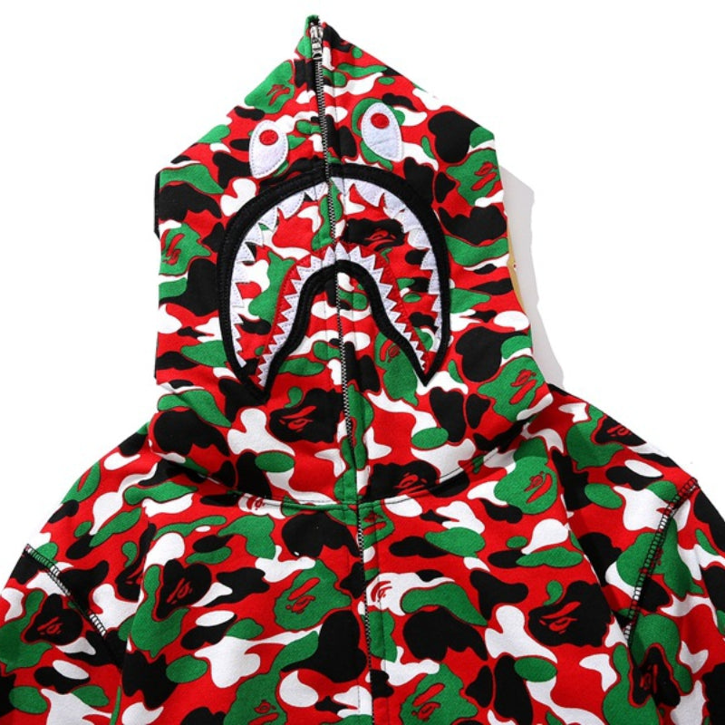Ape Hoodie Limited Multi-Colour Camouflage Shark Sweater Hoodie Jacket