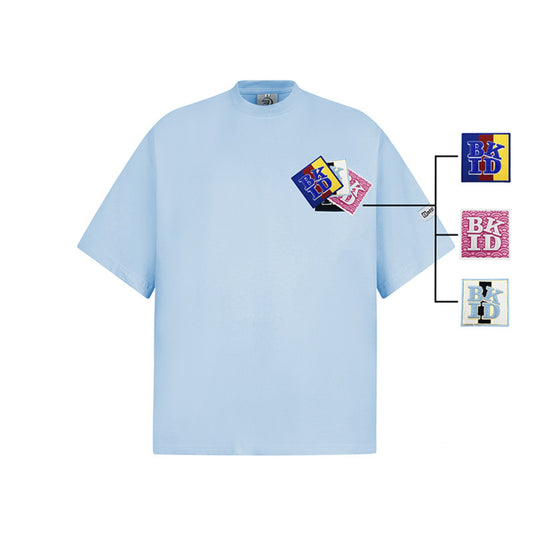 Hip Hop Shirts For Boys Embroidered Loose Short Sleeve Letter Print T-Shirt