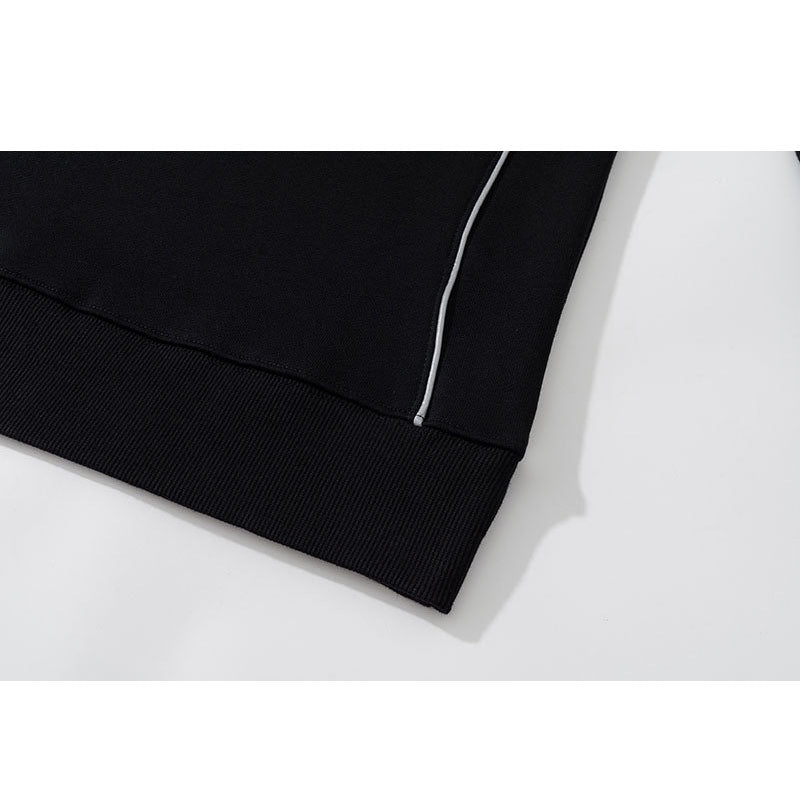 Marcas De Streetwear Reflective Strip Crew Neck Oversize Long Sleeve Top