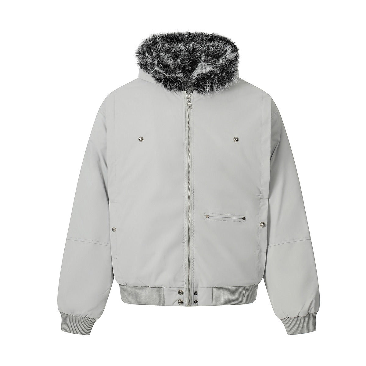 Unisex Down Jacket Men's Winter Warm Padded Plush Collar Padded Jacket